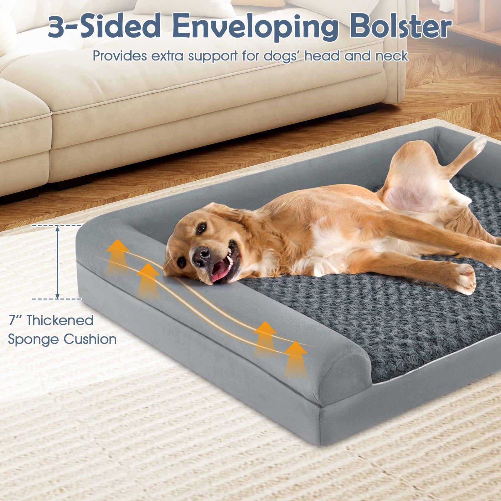 Orthopedic Foam Dog Sofa Bed with Removable Cover