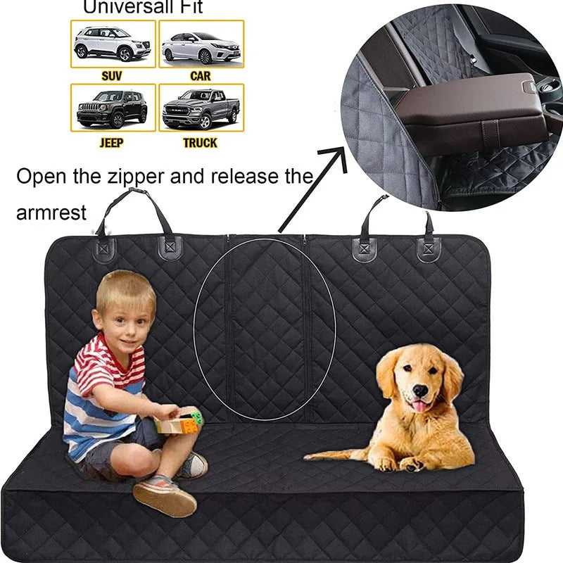 Dog Car Seat Cover for Cars Trucks SUVs  and Other Universal Pet Rear Seat Covers Specifically for Pets
