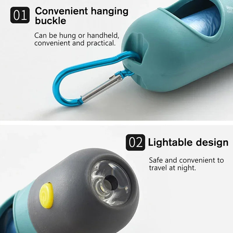 LED Dog Poop Bag Dispenser with Waste Bags