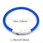 USB Rechargeable LED Dog Collar for Night Walks