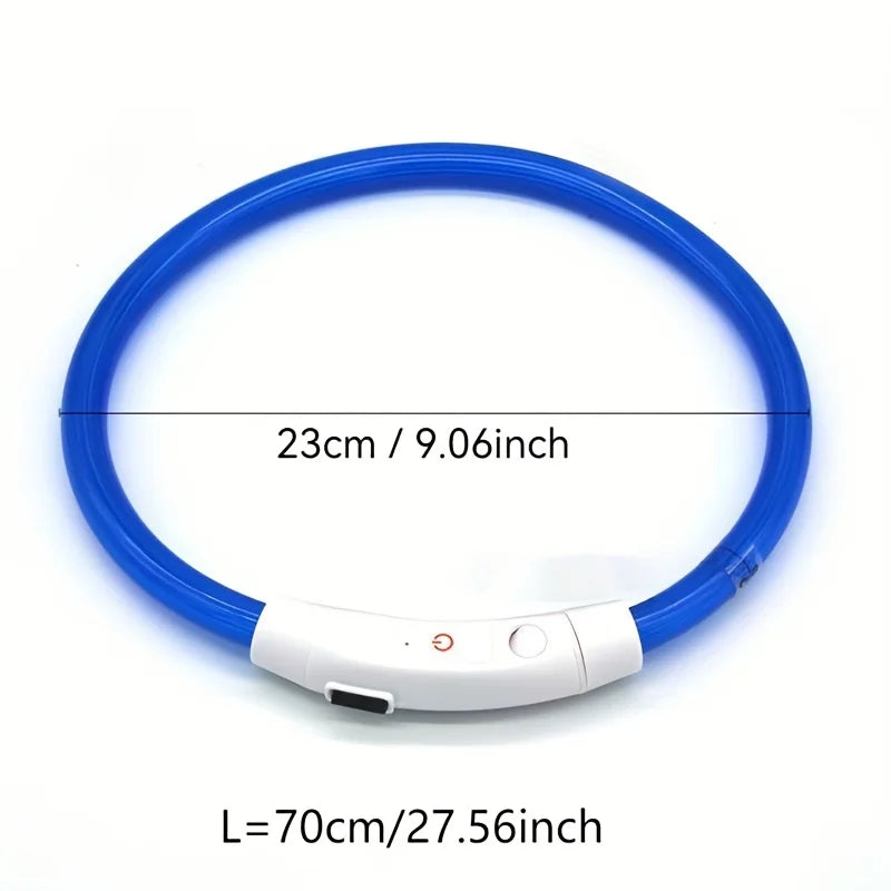 USB Rechargeable LED Dog Collar for Night Walks