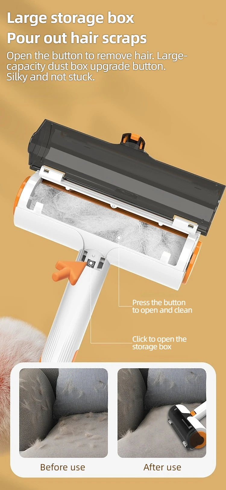 Self-Cleaning Pet Hair Remover Roller