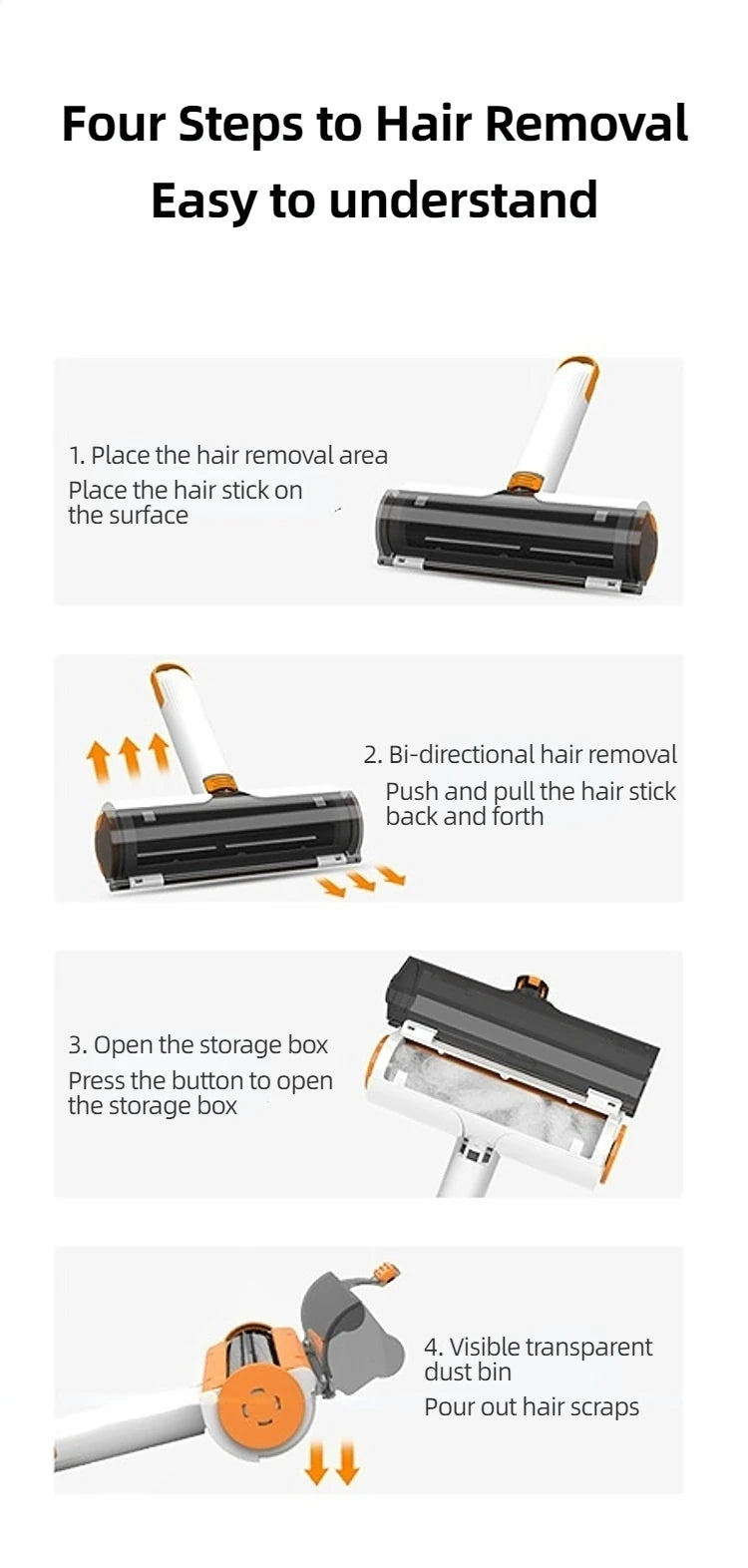 Self-Cleaning Pet Hair Remover Roller